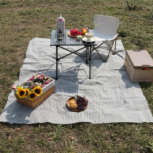 Bohemian ethnic style picnic mat camping spring outing beach dustproof mat coffee plaid outdoor lawn mat