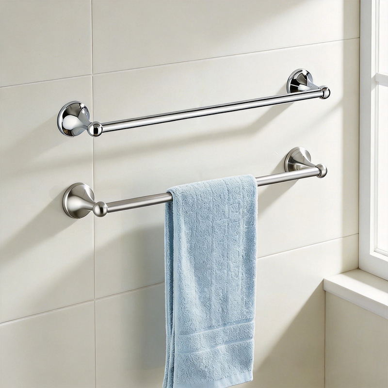 Bathroom towel rack, stainless steel wall-mounted, thickened towel bar for bathroom, simple towel rack, cross-border wholesale