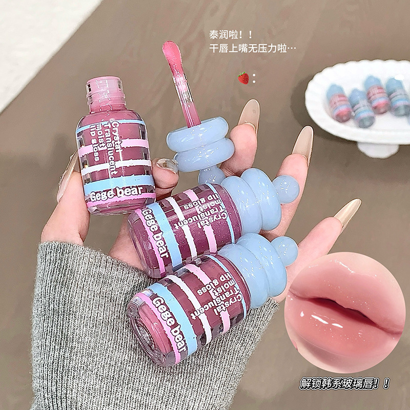 Nuevo producto Gege Bear Crystal Moisturizing Lip Honey, base humectante, invierno y otoño para desalinizar los labios.