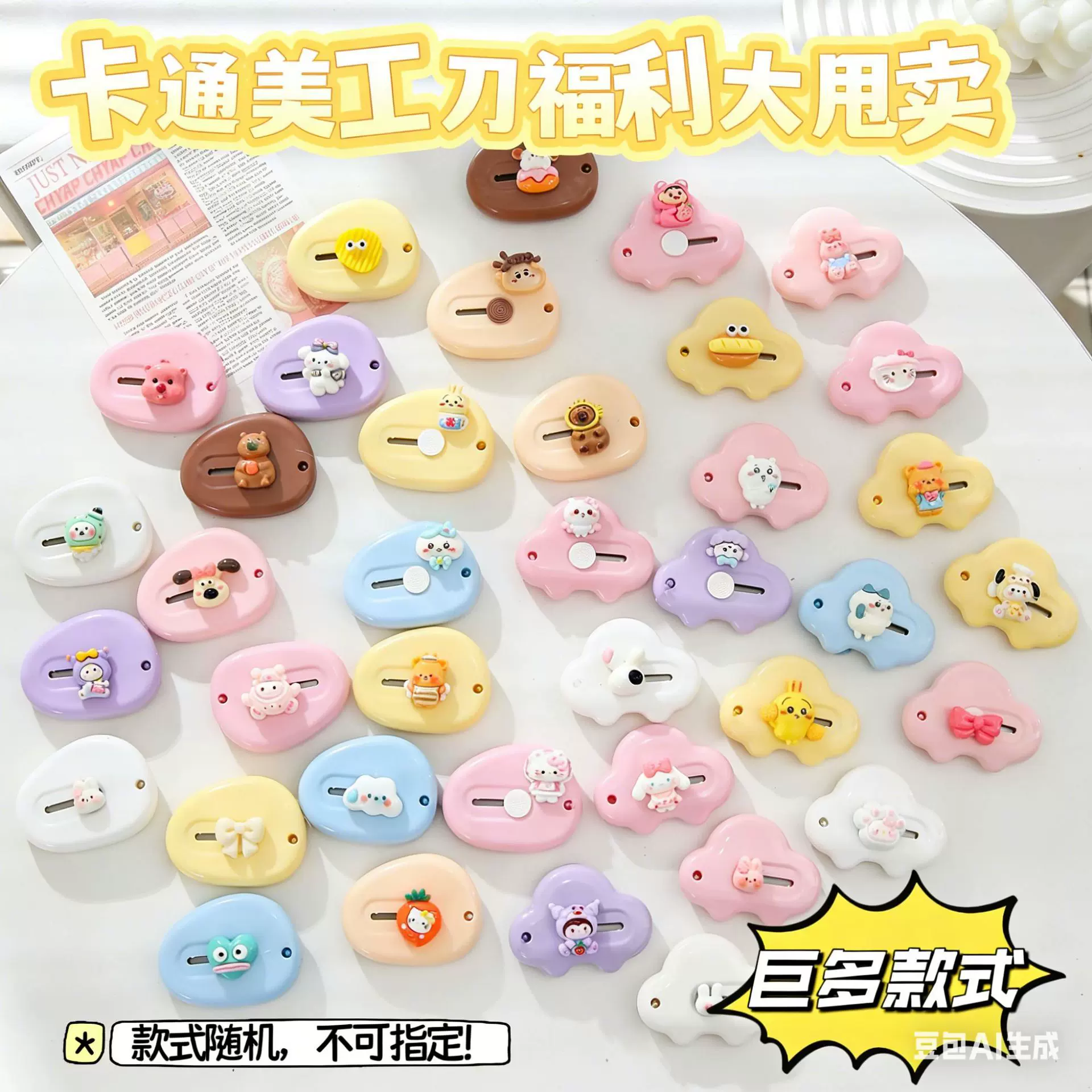 混款卡通可爱迷你美工刀学生手工手账裁纸刀便携开箱拆快递刀批发