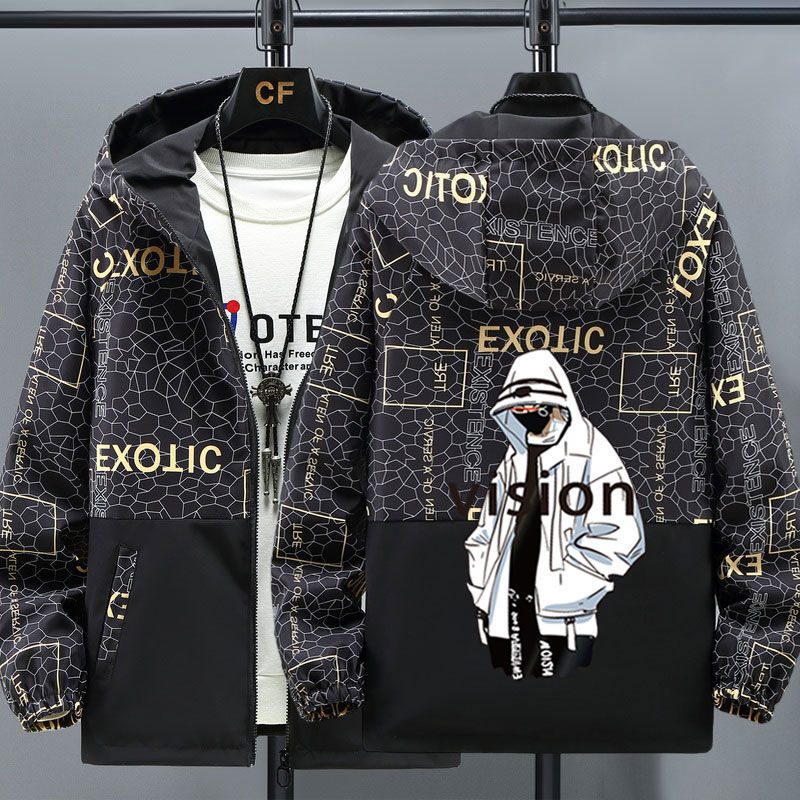 秋冬季厚外套男潮流帅气学生春秋夹克男生保暖褂子大童冲锋衣棉服