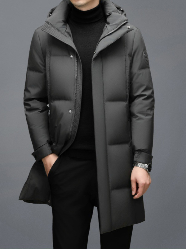 Long winter men's casual down jacket