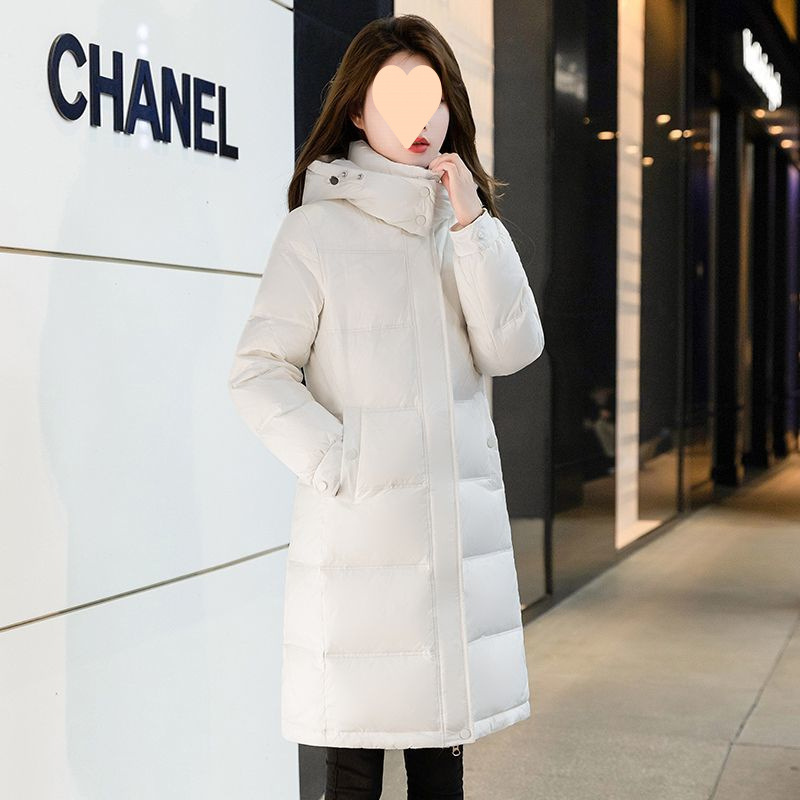 羽絨服女中長款2025新款顯瘦洋氣高檔白鴨絨冬季加厚保暖簡約外套