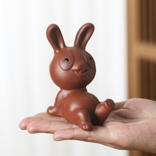 Creative Cute Little Meng Rabbit Purple Sand Ornaments Animal Micro Landscape Gardening Accessories Tea Pet Panjing Indoor Desktop Ornaments