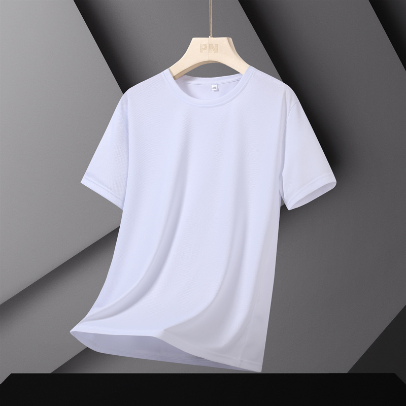 Traje deportivo transfronterizo Traje suelto de secado rápido para hombres que corren Traje de color sólido de comercio exterior delgado de verano para hombres de manga corta image 5