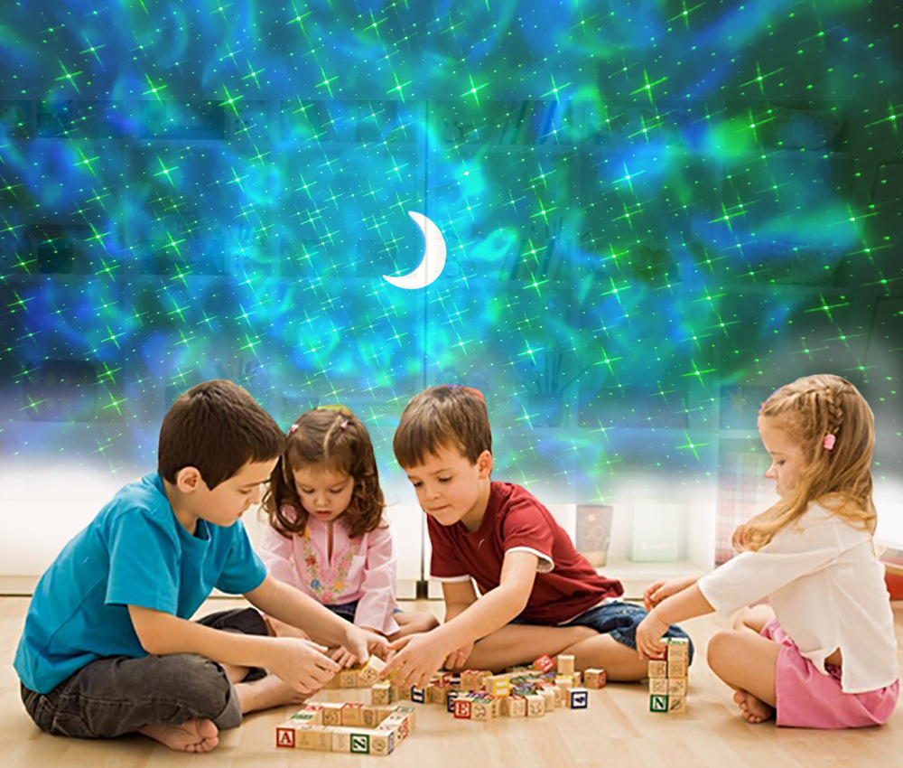 跨境歐美星空投影燈 遙控滿天星水紋星云燈 藍(lán)牙月亮星空燈氛圍燈