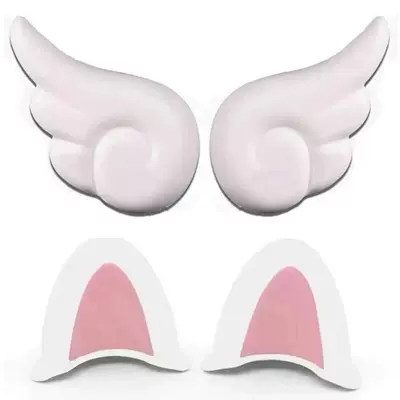 stickers, helmet accessories, Aima/Tailg – Motosiklet kaskı (dəbilqə) - white-wings-white-pink-two-tone-cat-ears