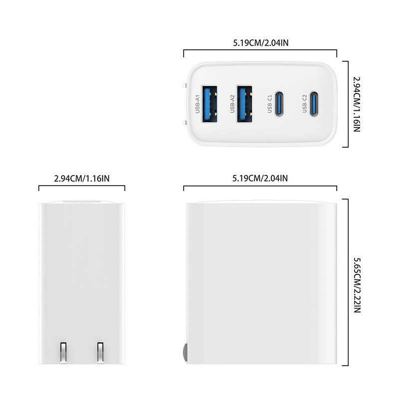 クロスボーダー対応40Wマルチポート窒化ガリウム急速充電器、AppleとHuaweiの携帯電話に適した折りたたみ式充電アダプター|undefined