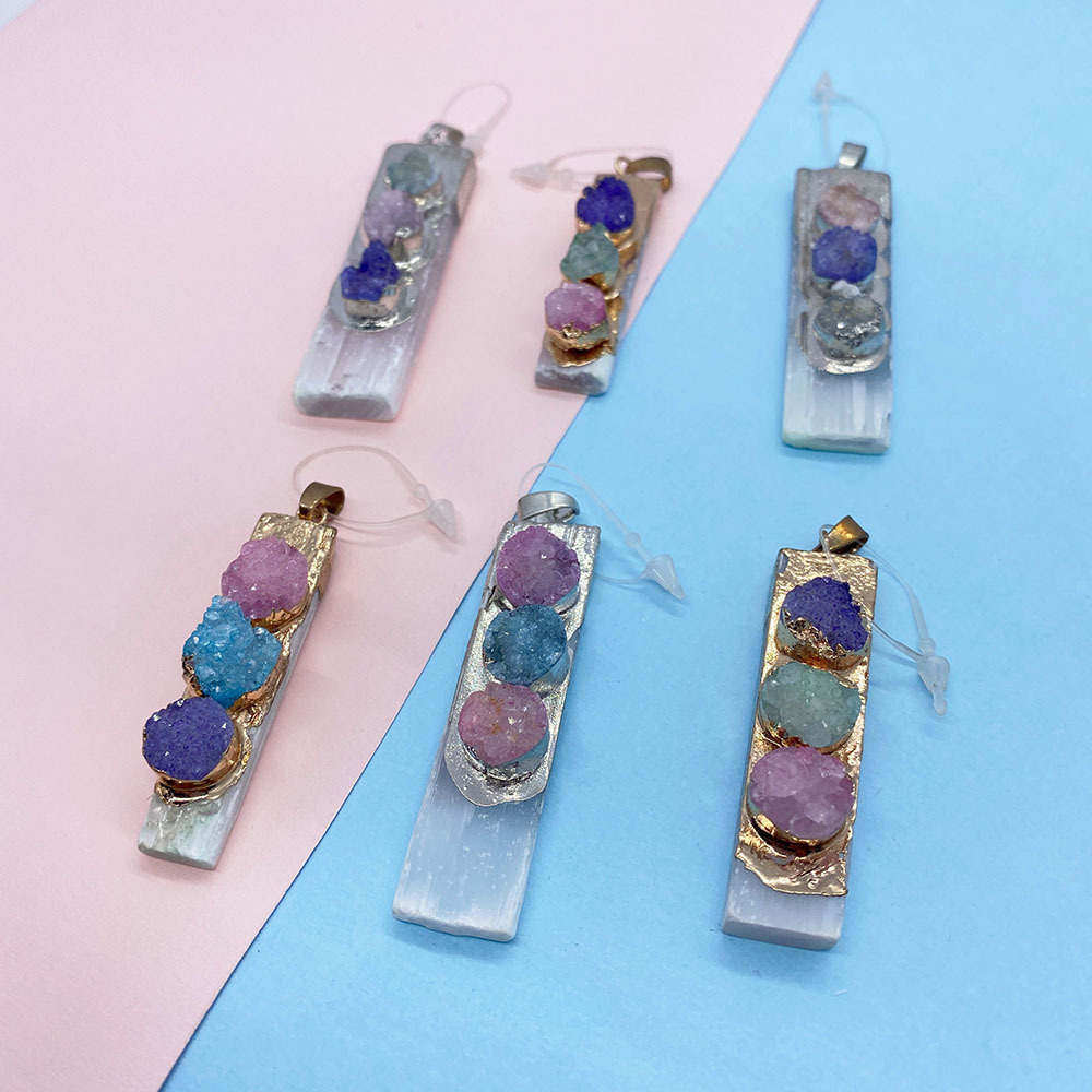 1 Piece Quantity natural stone Material 1 Piece Natural Stone Geometric Pendant