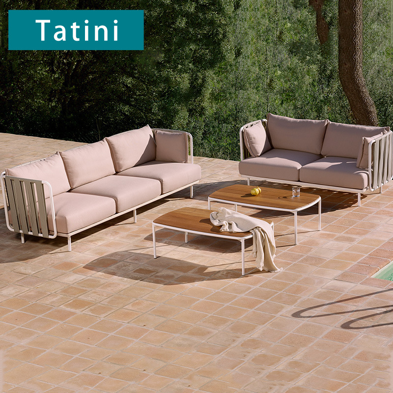 Sofá para exteriores, conjunto de ocio para patio y balcón, muebles de ratán creativos para jardín, villa o terraza, resistentes al sol y a la lluvia.
