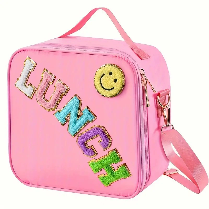 Сумка для ланча с надписью smiley letter Amazon cross-border hot outdoor портативная сумка для ланча из алюминиевой пленки, сумка для свежести