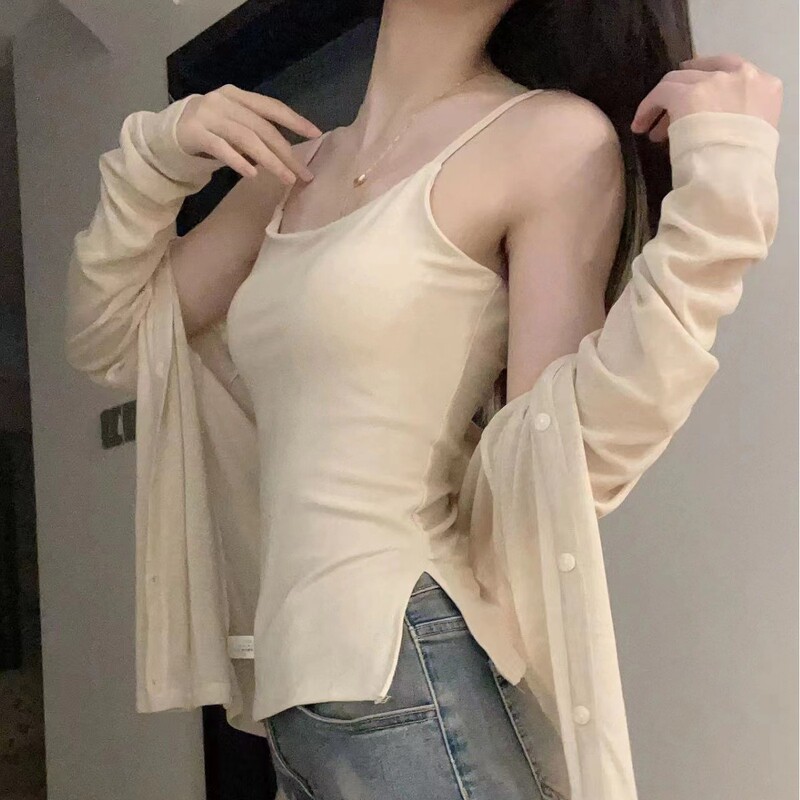 Japanese Style Retro Hong Kong Style One-piece Irregular Swing Camisole Solid Color Inner Top Women's Camisole Spice Girl Japanese Style Retro Hong Kong Style One-piece Irregular Swing Camisole Solid Color Inner Top Women's Camisole Spice Girl