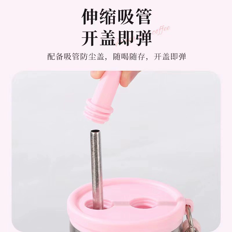 Новинка Flower Word Pure Titanium Ice Dominant Cup High-end Women's High-Precision With Straw Titanium Cup Car Fresh Pure Titanium Cup