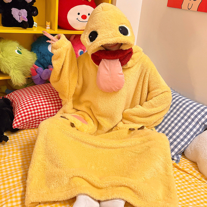 2025 New Winter Nightgown for Women, Flannel Fleece-Lined, Thickeneded, Warm and Comfortable, Cartoon Hooded, Can Be Worn Outside as Home Clothes 2025 New Winter Nightgown for Women, Flannel Fleece-Lined, Thickeneded, Warm and Comfortable, Cartoon Hooded, Can Be Worn Outside as Home Clothes