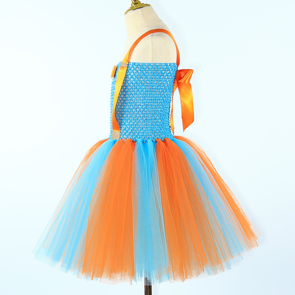 Kid's Clothing children's enlightenment program Blippi costume Halloween cosplay girl dress_voghion.com