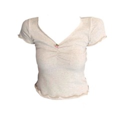 Summer new season short-sleeved soft and skin-friendly tight V-neck T-shirt for women short inner wear pure sexy slim body clothes