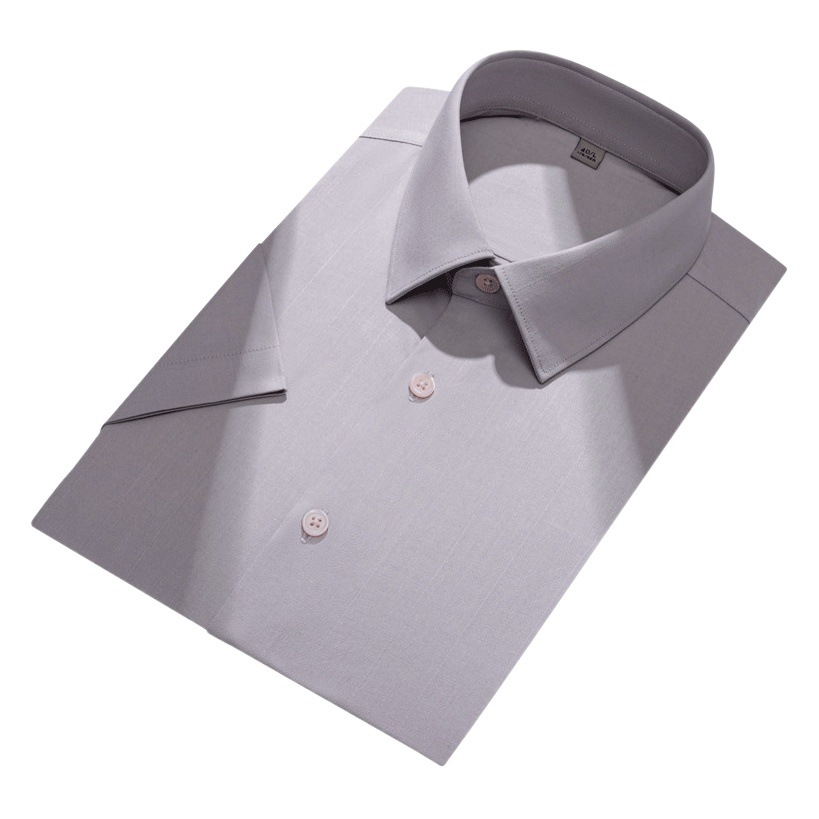 Camisa de seda de morera con aloe vera de 80 unidades, camisa informal de negocios de manga corta de verano de secado rápido de seda helada para hombre