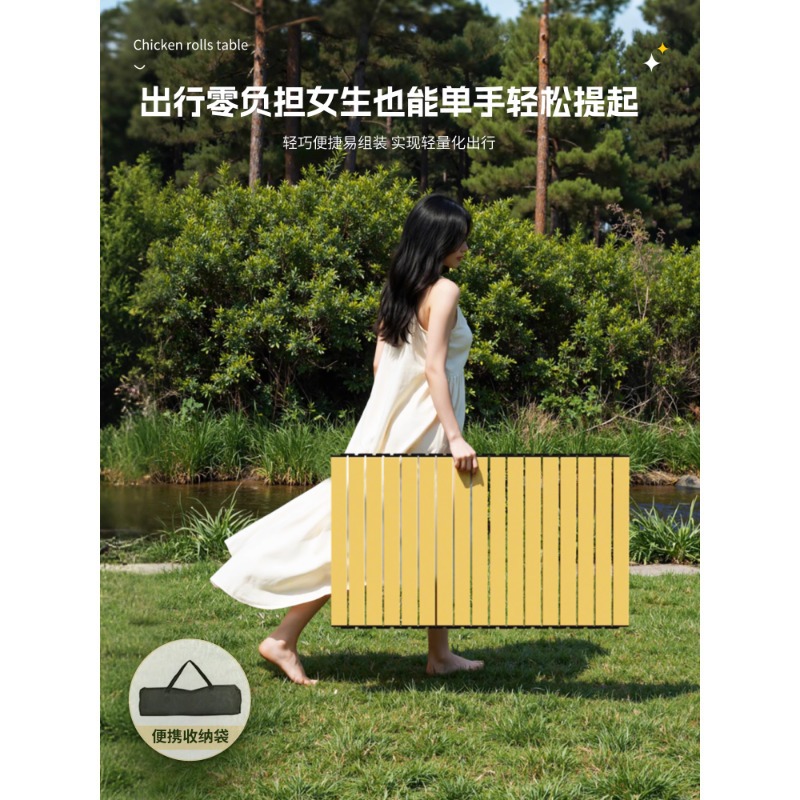 Mesa de camping mesa de mesa de picnic mesa de rollo de huevo mesa de barbacoa de picnic mesa pequeña de puesto simple mesa plegable al aire libre portátil
