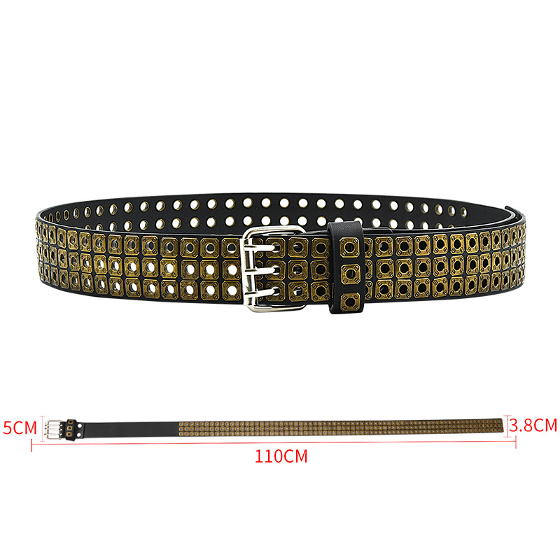 1 Piece Quantity Retro Color Block Pu Leather Alloy Men's Leather Belts
