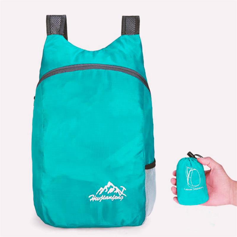 Mochila plegable de comercio exterior, logotipo de la agencia de viajes de almacenamiento, mochila de impresión publicitaria deportiva de ocio al aire libre ligero