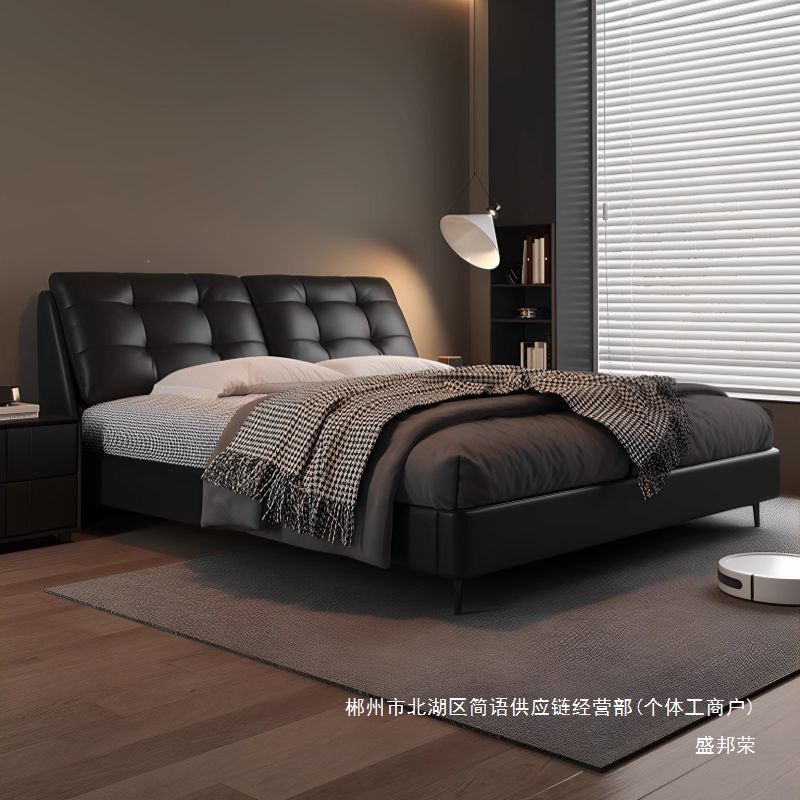 Fábrica directa cama de lujo ligera italiana 2026 nueva 1m8 atmósfera simple moderna doble cama principal suave