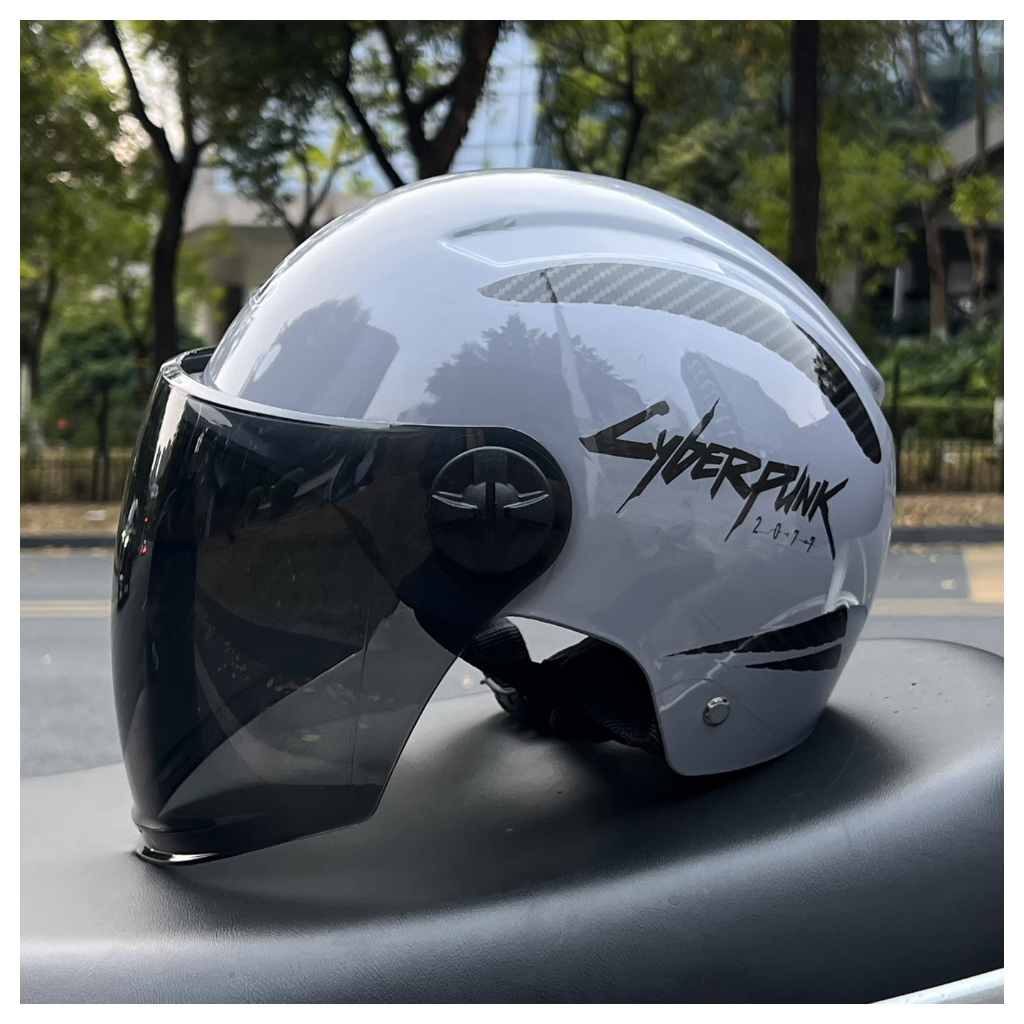 National Standard 3C Certified Electric Vehicle Safety Helmet Cyberpunk Electric Motorcycle Summer Sun Protection Helmet for Men and Women Couples