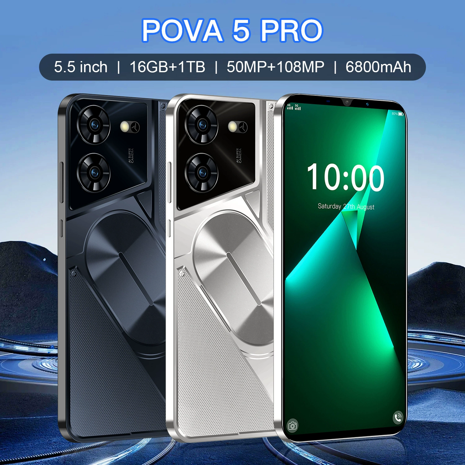Глобальная/международная смартфон Pova5 Pro новая модель 1+8ГБ дешевый низкая цена мобильный телефон оптом прямая продажа с завода