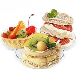 亚马逊圆形寿司盘甜点盘松饼盘透明塑料拼接盘三联格酱料碟