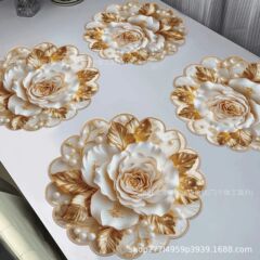 メーカーTEMU直髪アメリカ花卉珪藻泥食マットキッチンテーブルの吸水滑り止めは食マットを洗いやすい