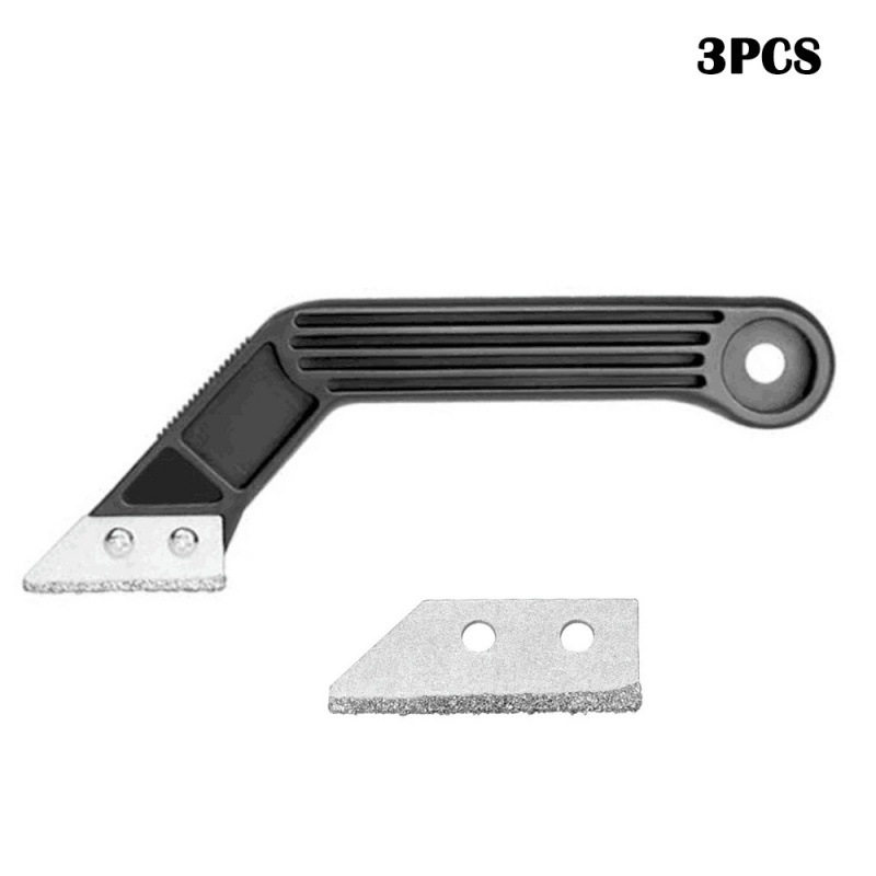跨境供应3件套斜角手柄刮耙刮刀刀片组合地板瓷砖缝隙残留物清洁