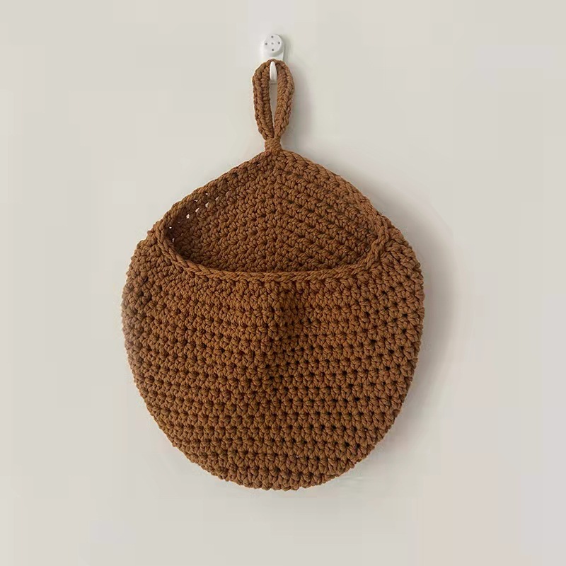 Cesta de frutas para almacenamiento de verduras montada en la pared, Nido de Pájaro para colgar en la pared, bolsillo de red con forma de gota de agua, cuerda de algodón hecha a mano, colgante de pare