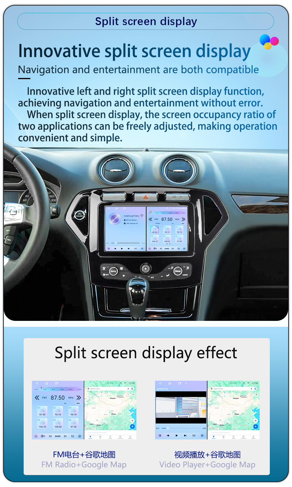 Suitable for 2007-2012 Mondeo, Original Car Style Modified Car Central Control Navigation System