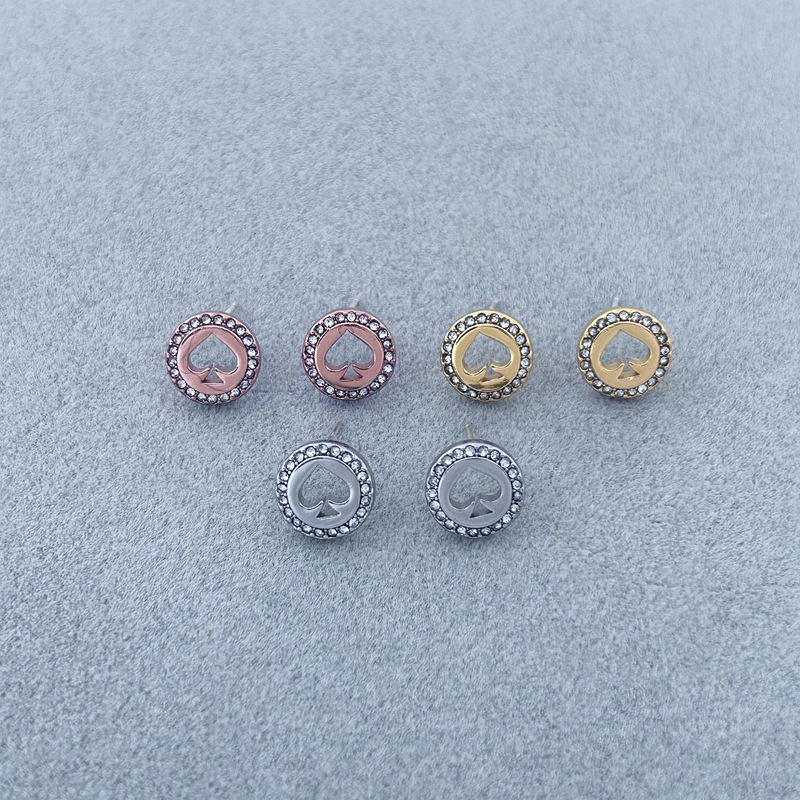 4g Weight 925 Sterling Silver Ear Needle Material 1 Pair Simple Style Round Heart Shape Hollow Out Inlay Brass Zircon Ear Studs