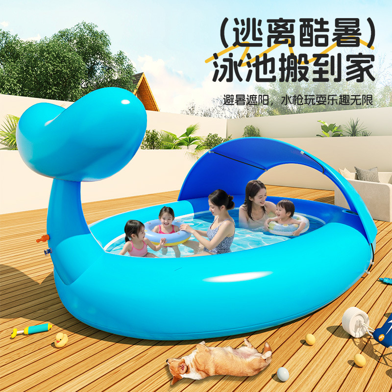 Household Thickeneded Inflatable Water Spray Pool Whale Swimming Pool Infant and Young Kidsren Ocean Ball Pool Safe and Odor-Free