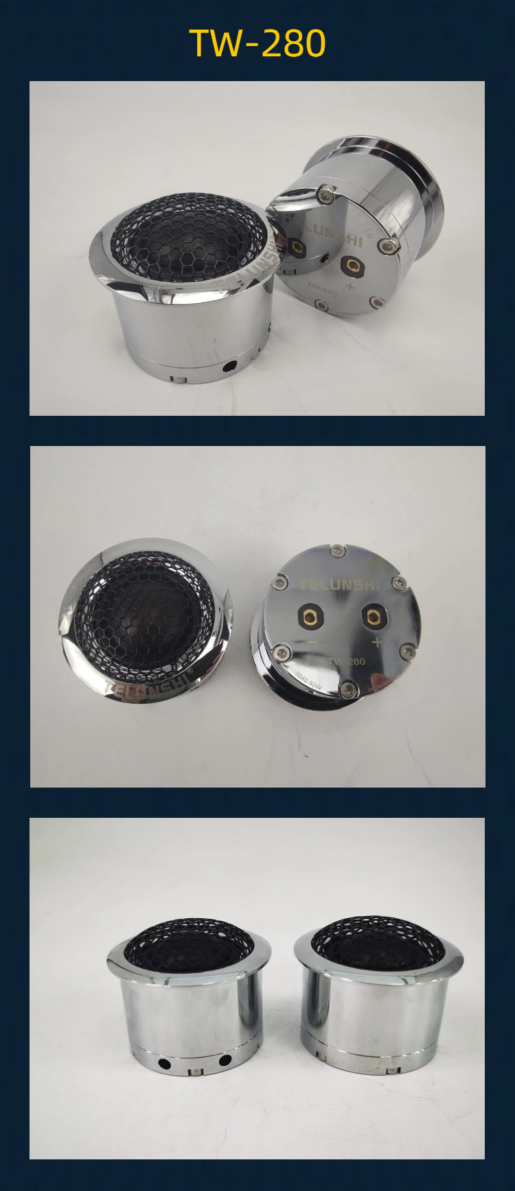 Car Audio Tweeters, a Pair of Car-Mounted Silk Diaphragm Tweeters, Audiophile-Grade Tweeter Speakers