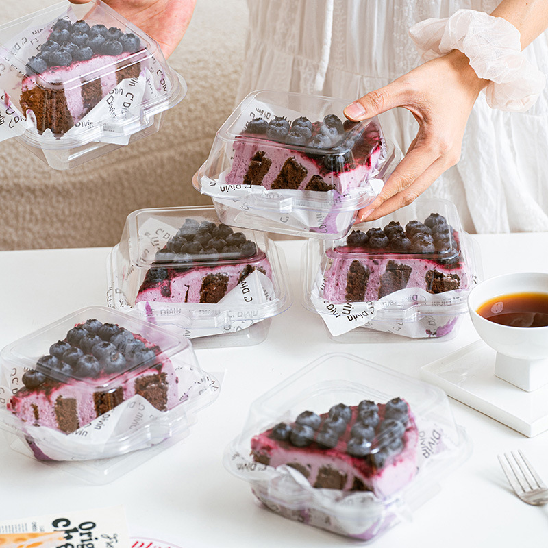 ネット赤弁当ケーキ箱包装カットティラミスデザート焙煎洋菓子透明分注包装箱