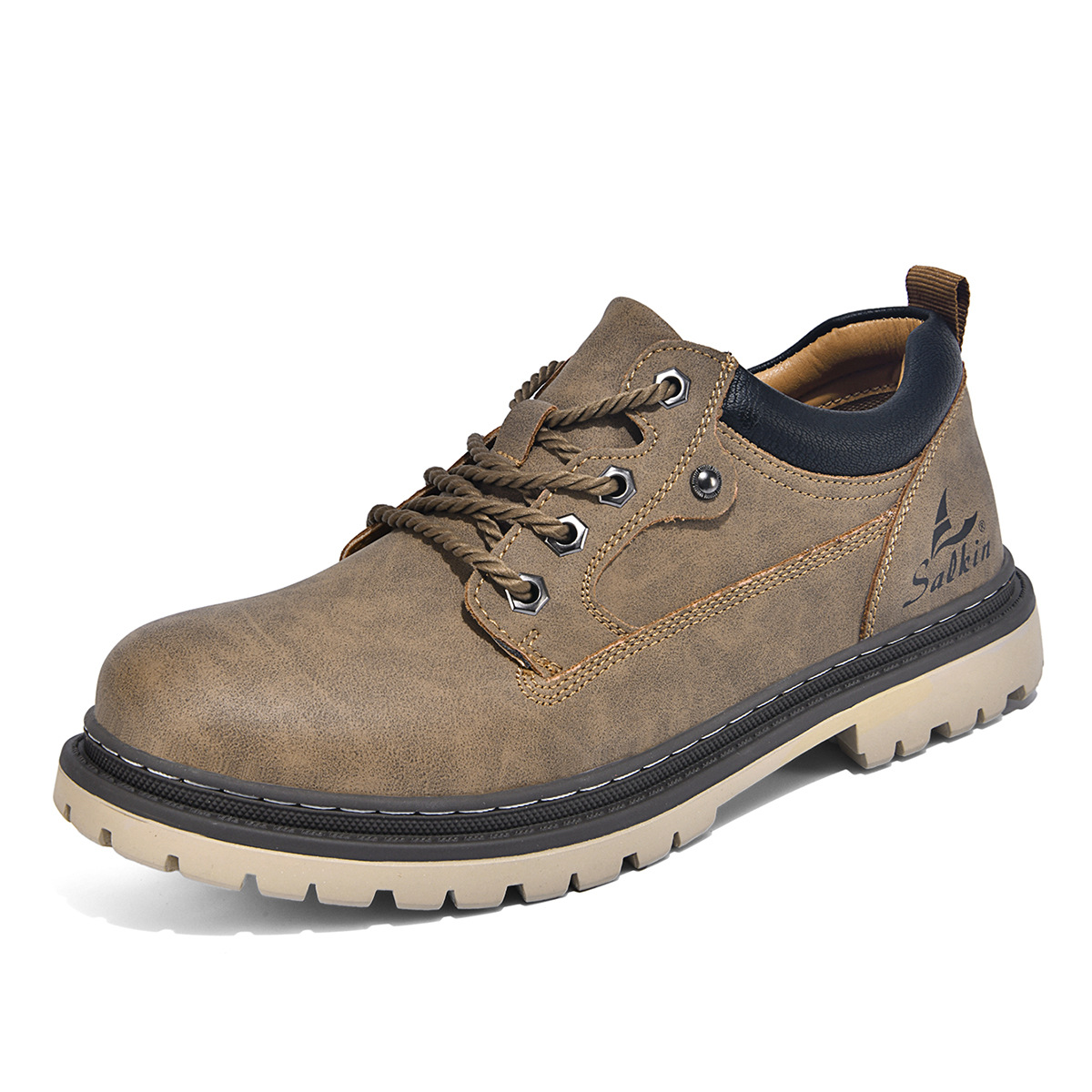 Men's Trendy Mid-Top Work Boots, Autumn British Style High-Top Martin Boots, Work Shoes, Boots, Trendy Men's Work Short Boots
