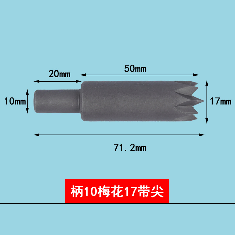 Handle 10 plum blossoms 17 with tip