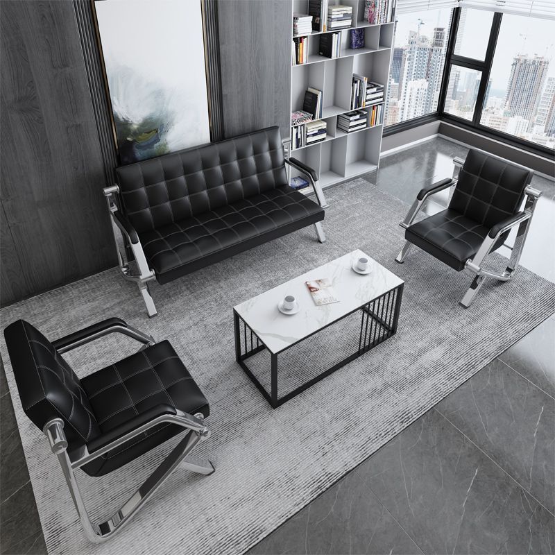Office sofa and coffee table set, modern and simple, three-seater reception sofa for office and business reception