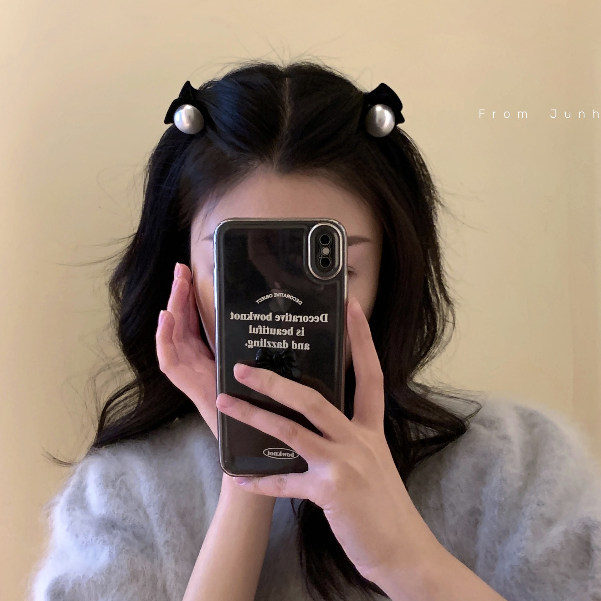black pearl small jaw clip female forehead bangs side clip new small clip advanced princess hairstyle hair accessories