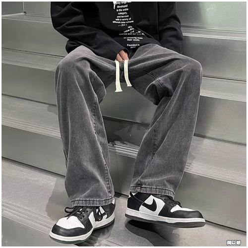 Southeast Asia's hot jeans, boys 'summer loose straight fashion brand high street teenagers' vibe style long pants
