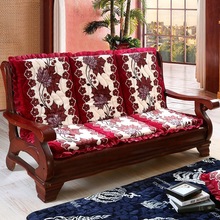 实木沙发垫带靠背木椅子坐垫靠垫连体一体凉椅垫子加厚座垫冬