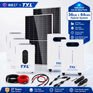 36kW 64kWh 混合光储系统工商业 & 住宅两用全套光伏解决方案