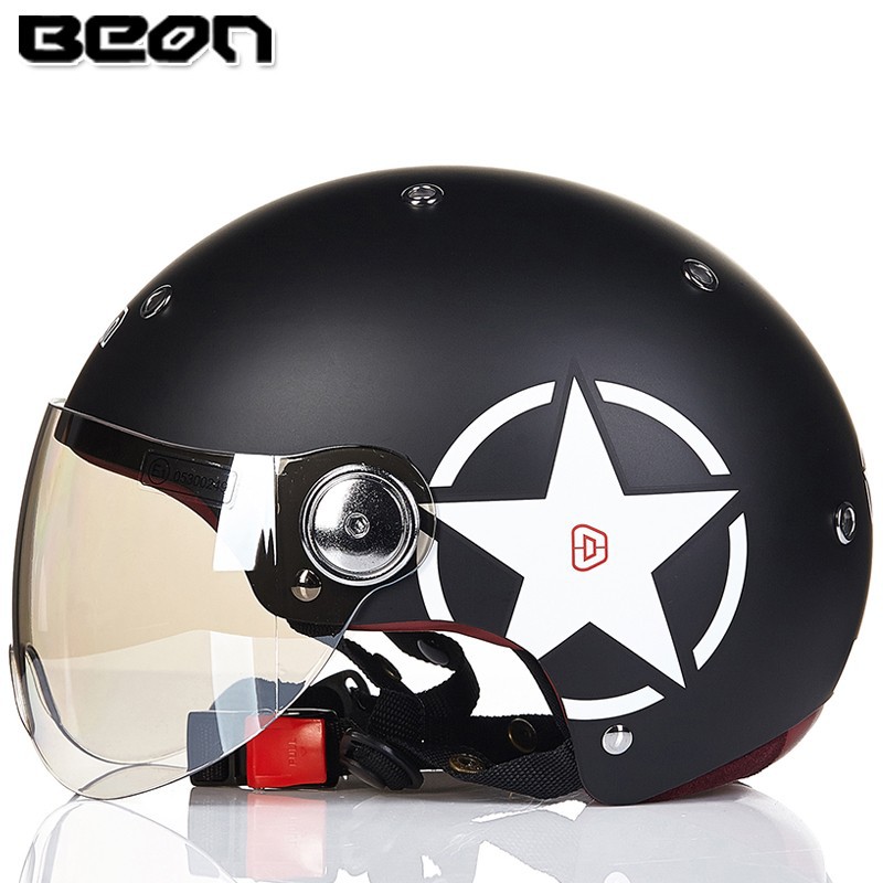 Casco de la motocicleta BEON 3C certificado de los hombres y las mujeres medio casco Four Seasons universal de la motocicleta del coche eléctrico del verano casco B103