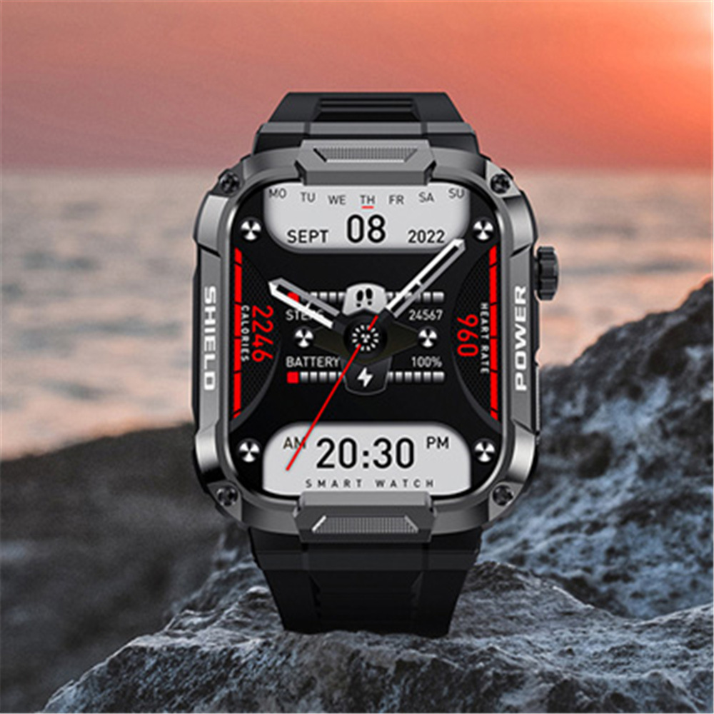Nuevo MK66 reloj inteligente 1,85 al aire libre de tres pruebas de llamada Bluetooth Frecuencia Cardíaca presión arterial monitoreo de temperatura corporal ejercicio paso conteo