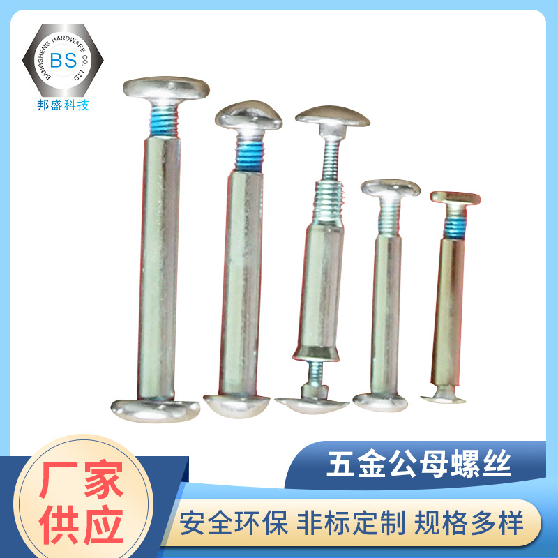 厂家生产各种材质头型对锁螺丝 子母螺丝 五金公母螺丝