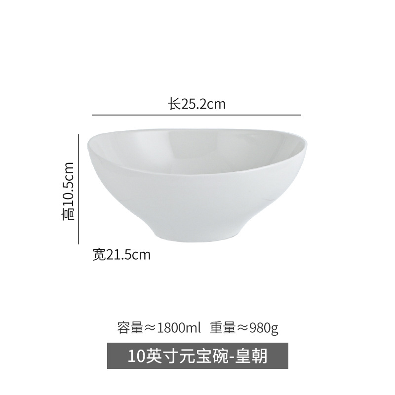 Bowl de cerámica simple, tazón de platos caseros, tazón de ensalada, tazón profundo, tazón de sopa de comida occidental, tazón de forma especial, cubiertos de restaurante creativos