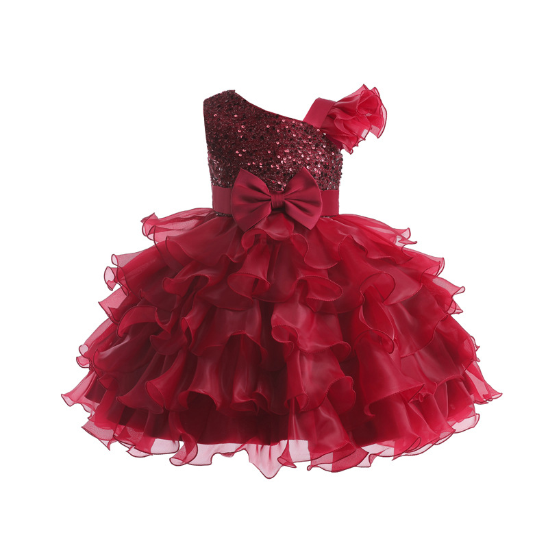 Vestido de princesa para niñas, vestido infantil de alta gama, nuevo modelo 2025, vestido de un año para bebés, suministro directo de fabricante de comercio exterior.