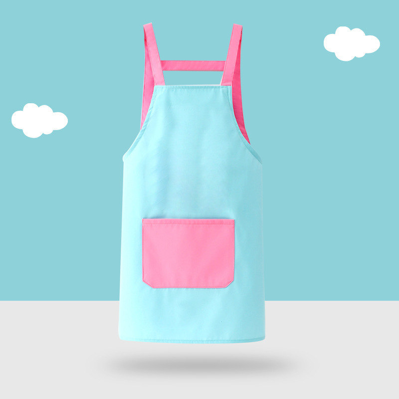 新しい幼稚園プリント子供用エプロン 3 点セットベビー絵画服防水防汚キッチン家事スモック|undefined