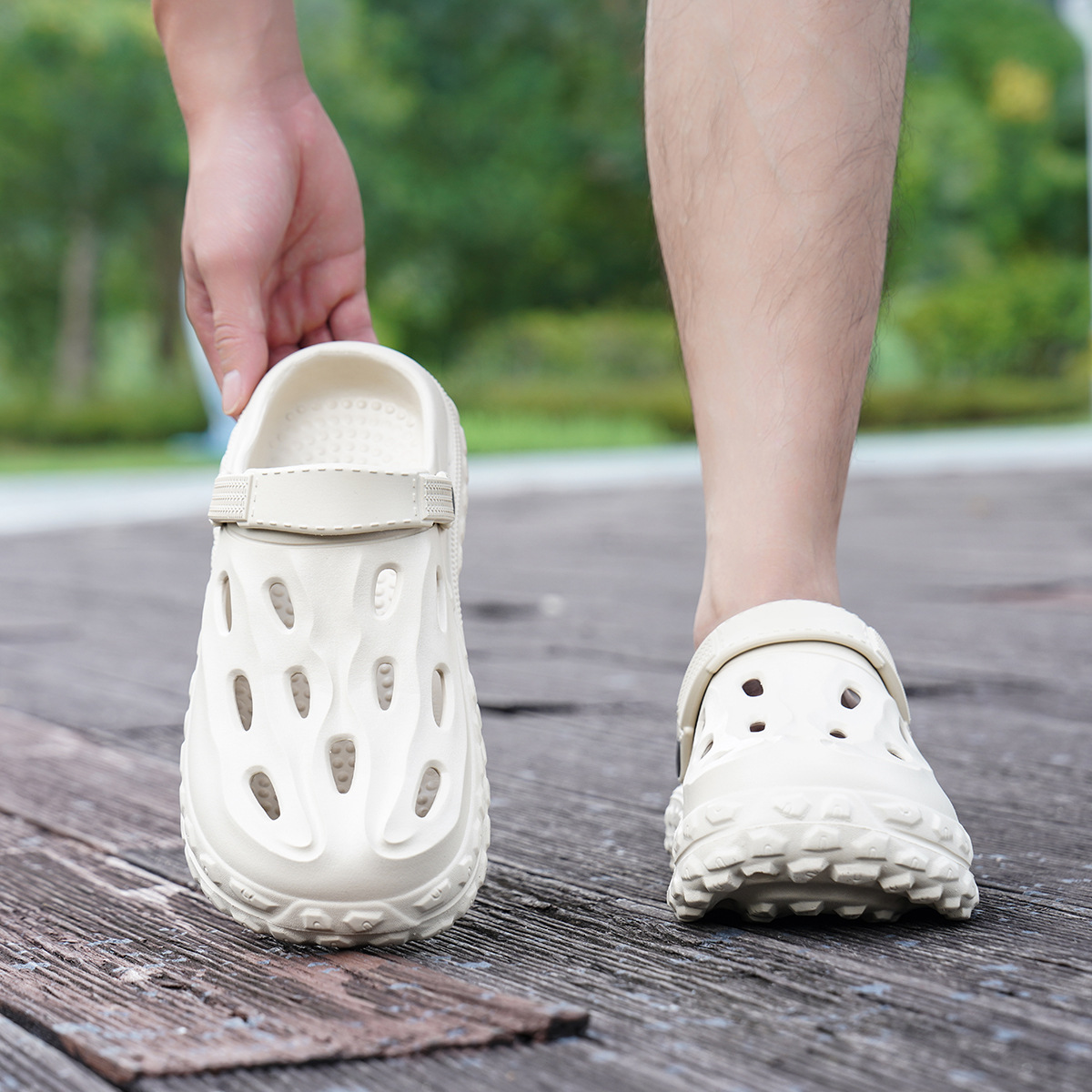 Men's Summer Indoor Sports Simple Trendy Versatile Outdoor Beach Non-Smell Eva Closed-Toe Slippers for Women